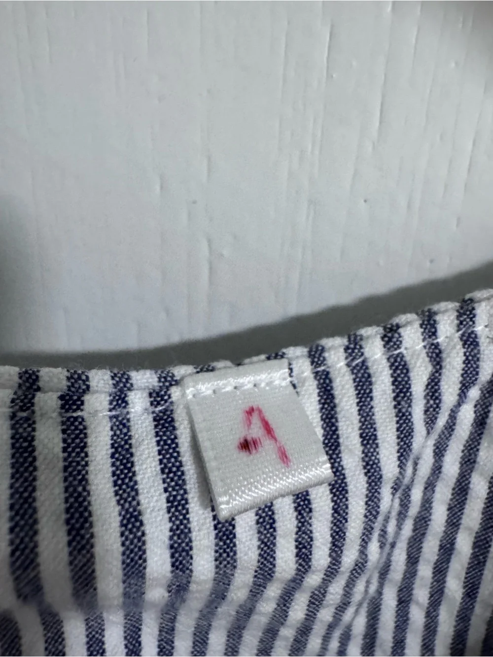 Striped Blue & White Kids Romper Vintage Overall Kids Size 3T / 4  1980s train